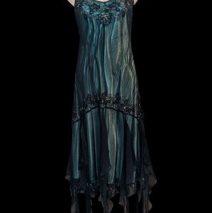 Adrianna Papell Beaded Embellished Silk Gown Dress 4